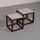 Rare 1970s cubic wenge & marble side tables by Claus Bonderup & Torsten Thorup