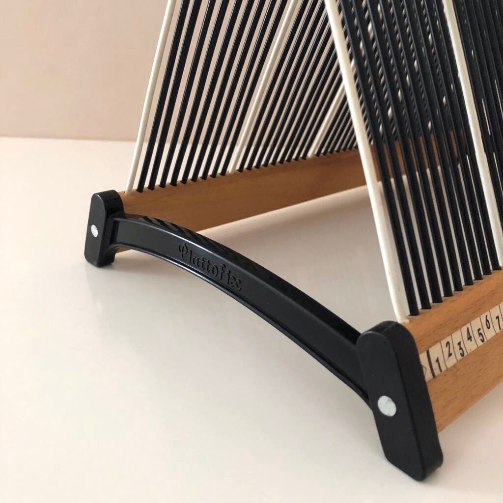 Plattofix record stand, vinyl record holder, plattofix germany, black white