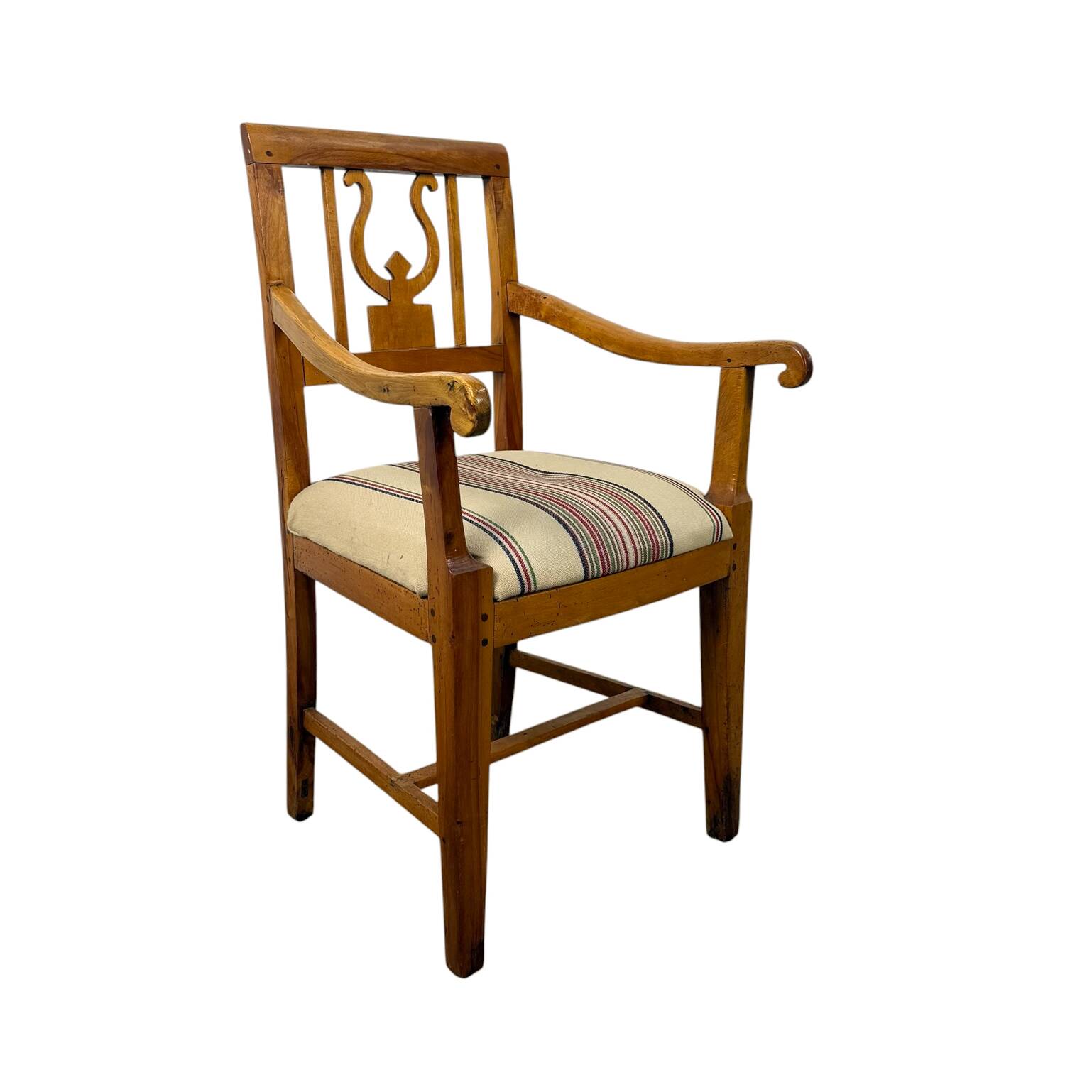 Dutch Empire Lyre Back Armchair in Cherrywood