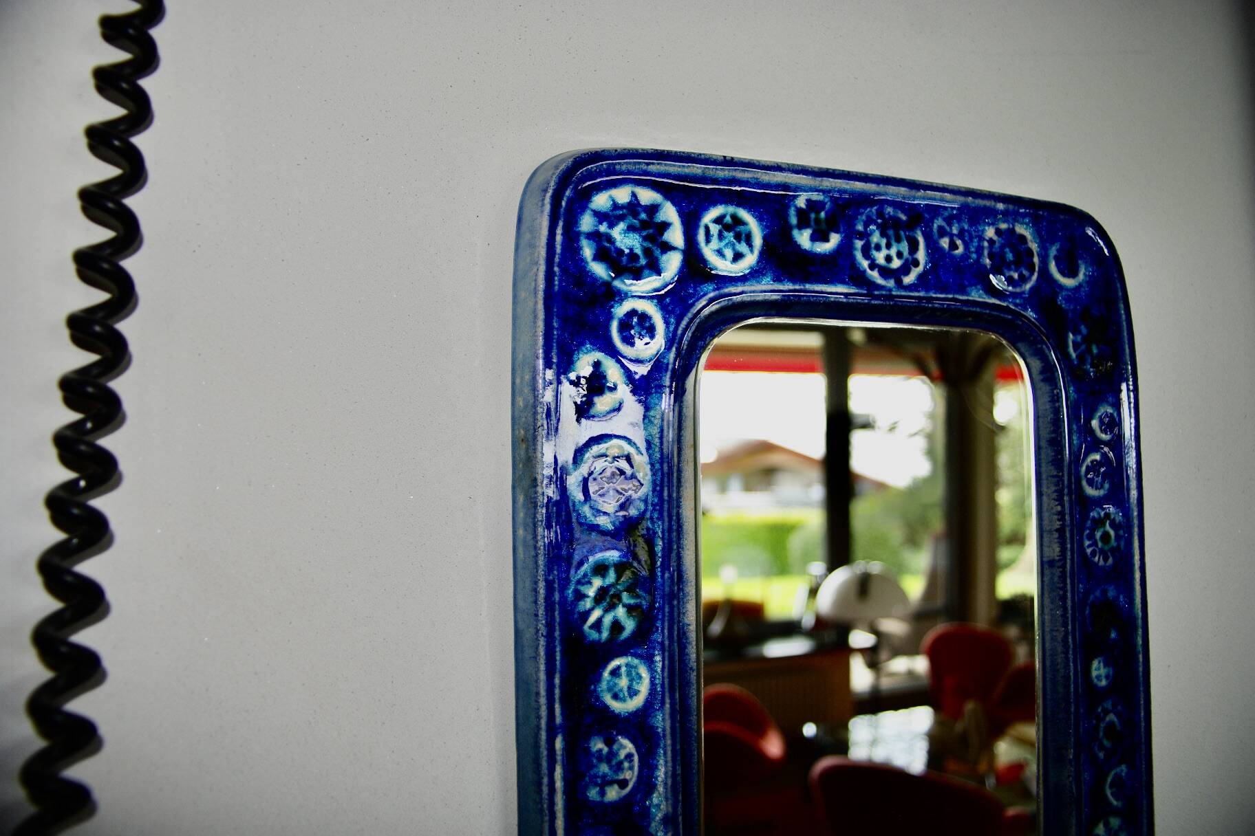 Vintage ceramic mirror from vegvari hungary 1970