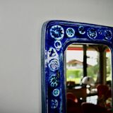 Vintage ceramic mirror from vegvari hungary 1970