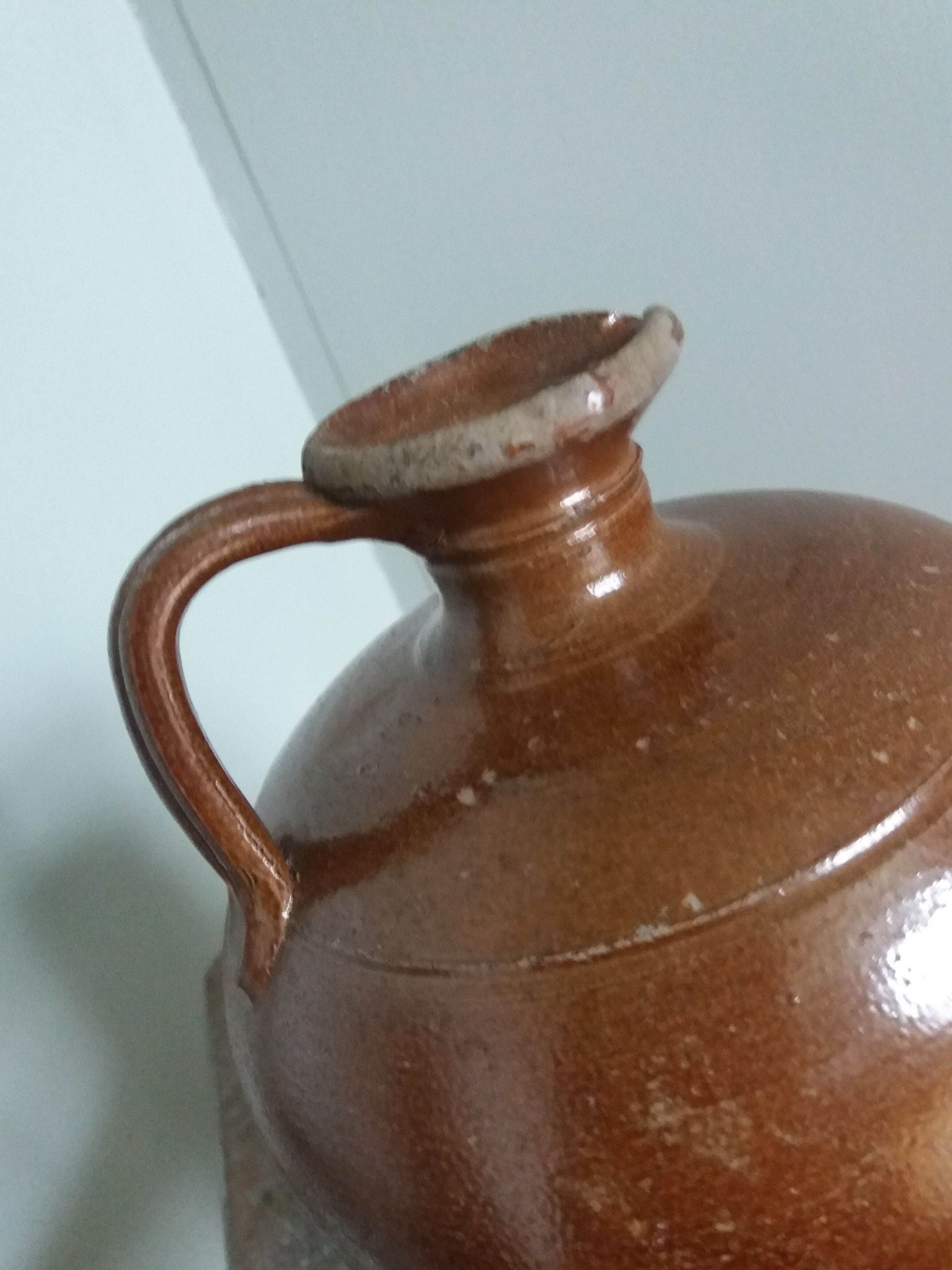 Terracotta pitcher pottery glazed stoneware