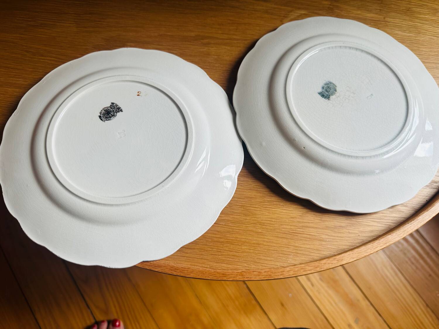 Paire d'assiettes cerises Badonvillers