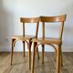 Set of 4 baumann bistro chairs in blond wood / honey stamped 40-50 years