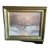 Oil painting on canvas signed F. Noah