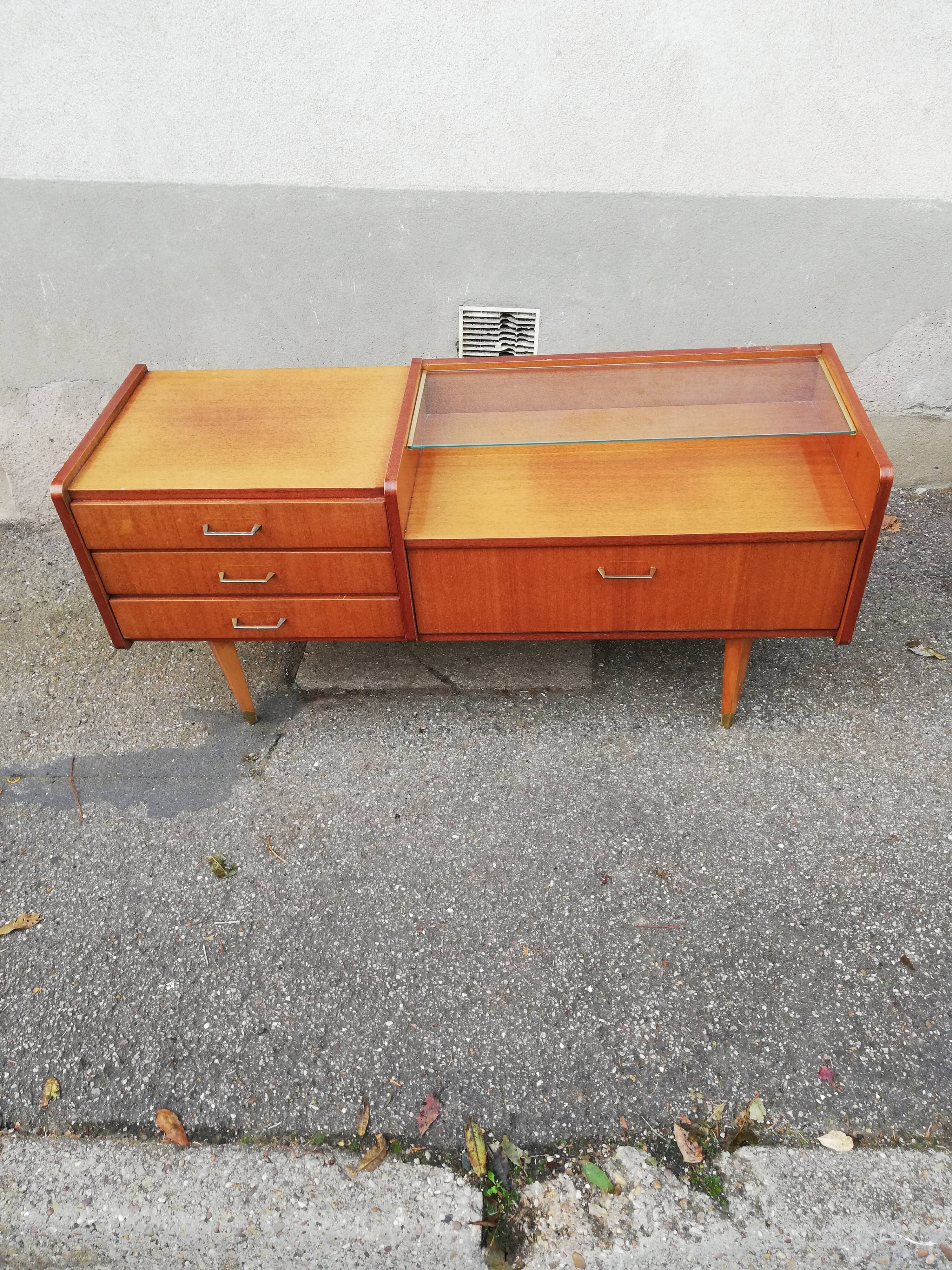 Vintage chest of drawers 3 drawers 1 flap