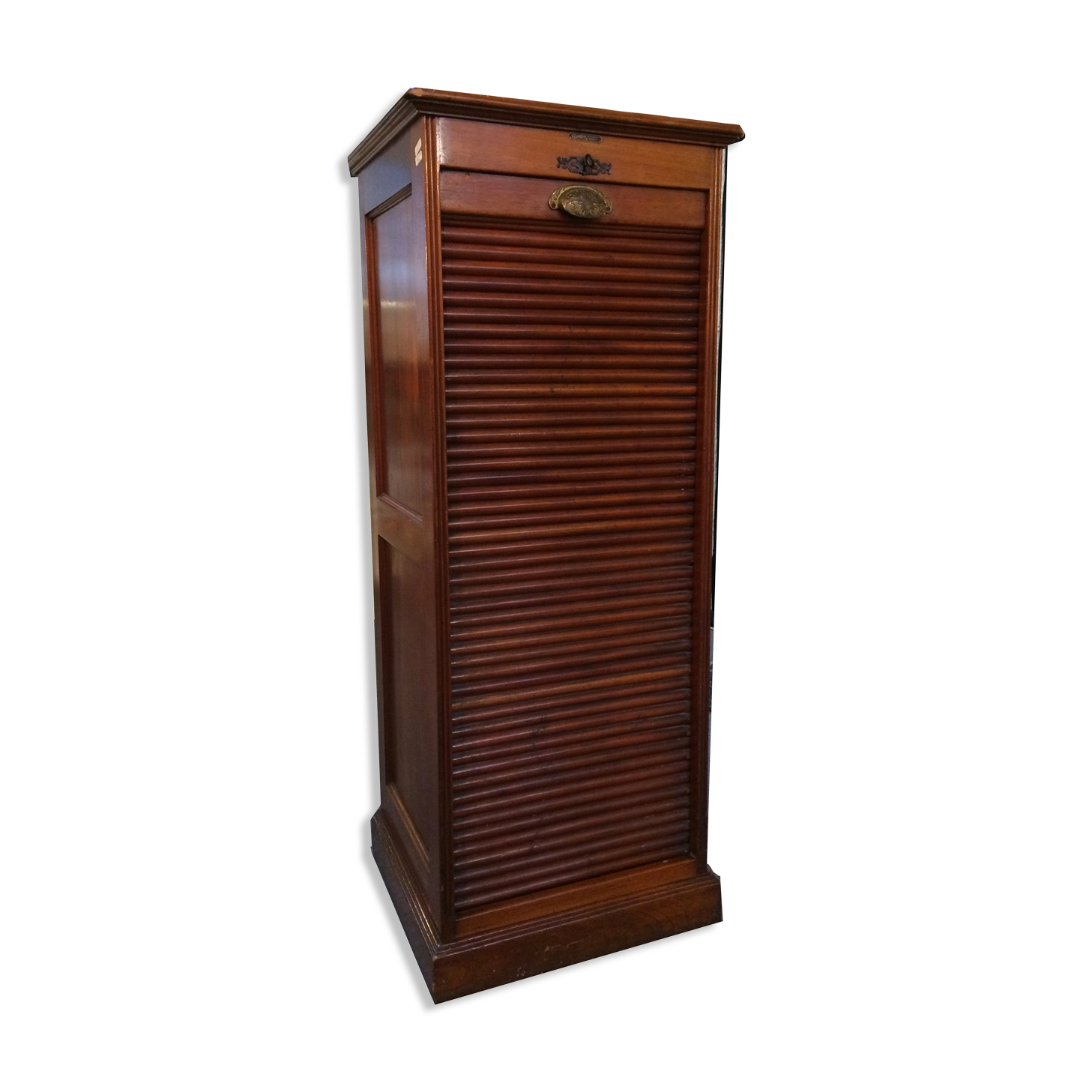 Rare workbook has curtain cosmos end mahogany XIX notary