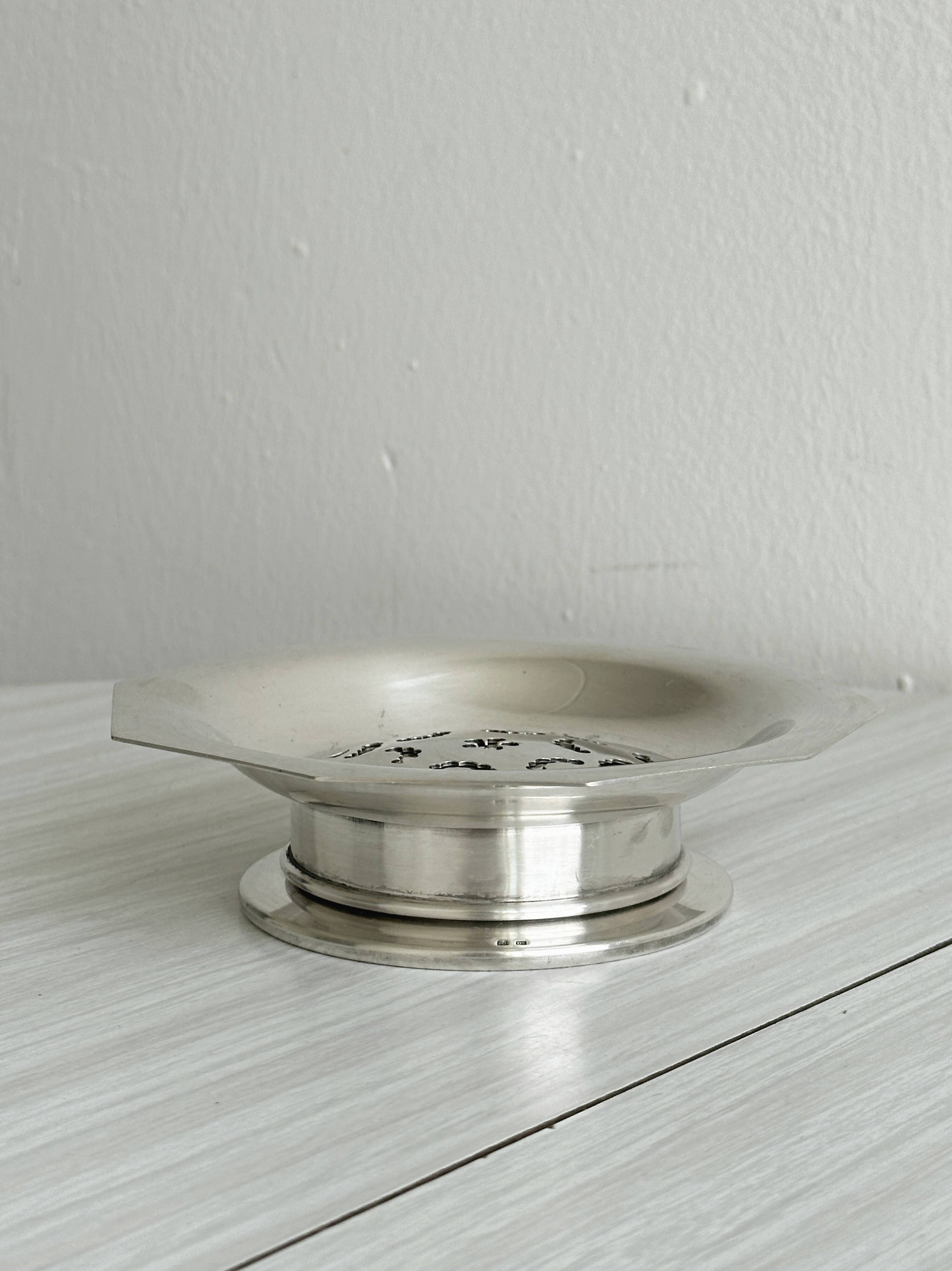 Silver-plated metal butter dish Coquillor
