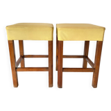 Wooden and skai stools from the 60s