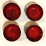 Set of 4 red bowls signed SIGG