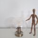 Vintage table lamp globe glass ball - 1990
