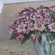 Tableau vintage bouquet de fleurs signé Girardot