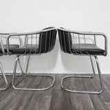 Steel Armchairs attributed to Gastone Rinaldi, 1970s, Set of 4