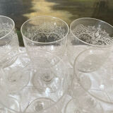 Antique engraved stemware and carafe