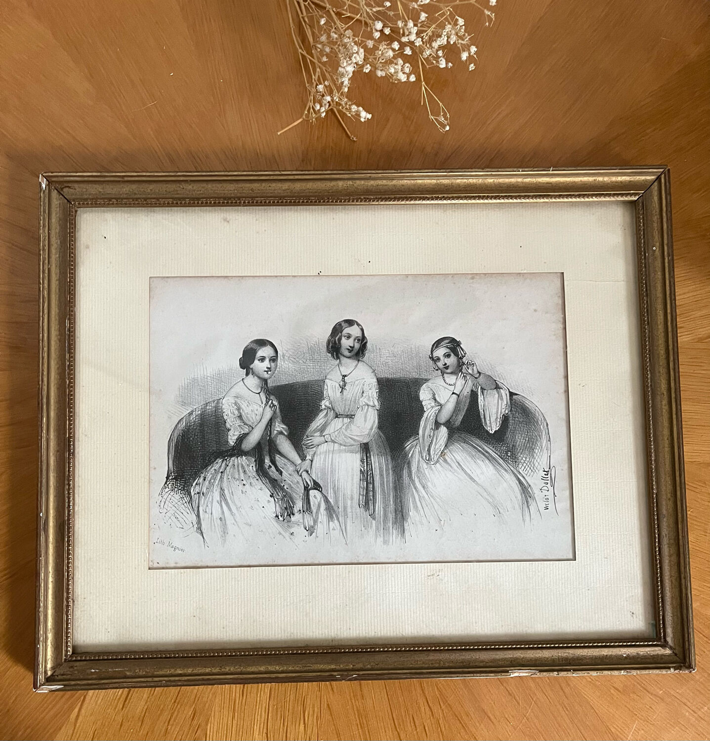 Antique print lithograph Victor Dollet 19th