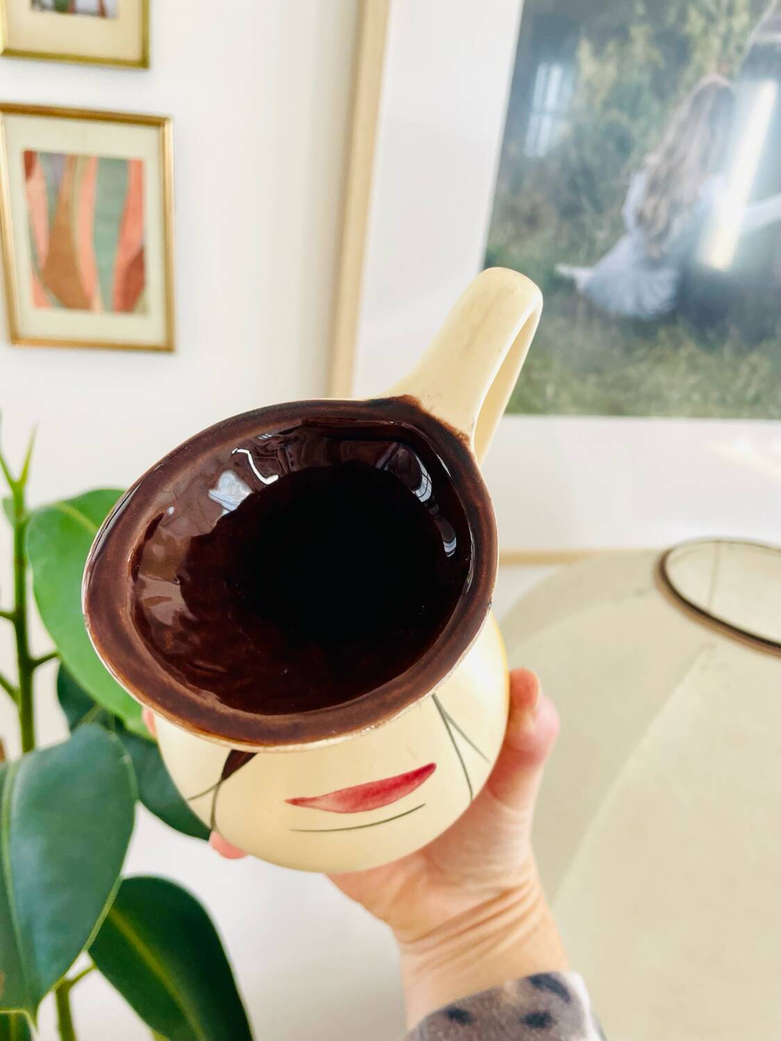 Vintage pitcher vase 50/60 modernist Poët Laval Liliane