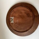 Vintage terracotta ceramic bird plate by Roland Zobel, Les Cyclades