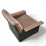 2 xBlack Shell & brown Leather 620 Chair Lounge Chair by Dieter Rams
