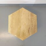 Vintage travertine hexagonal coffee table from the 70s 80s