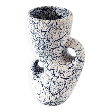 Fat lava blue vase