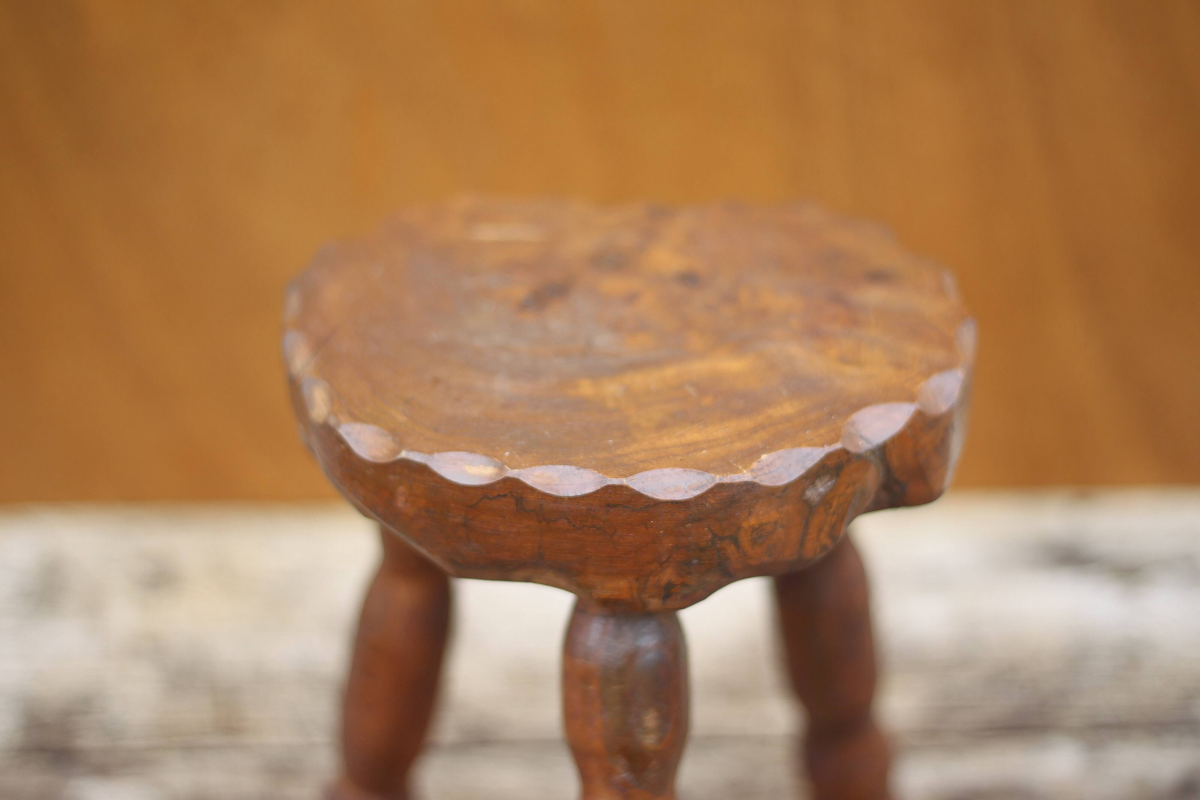 Vintage stool, small wooden stool, tripod stool, plant holder, interior decoration, stool