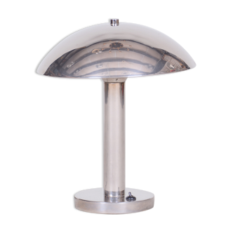 Silver Art Deco Table Lamp - 1930s Czechia