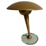 Crystal and Brass Table Lamp attributed to Pietro Chiesa for Fontana Arte, Italy, 1950s