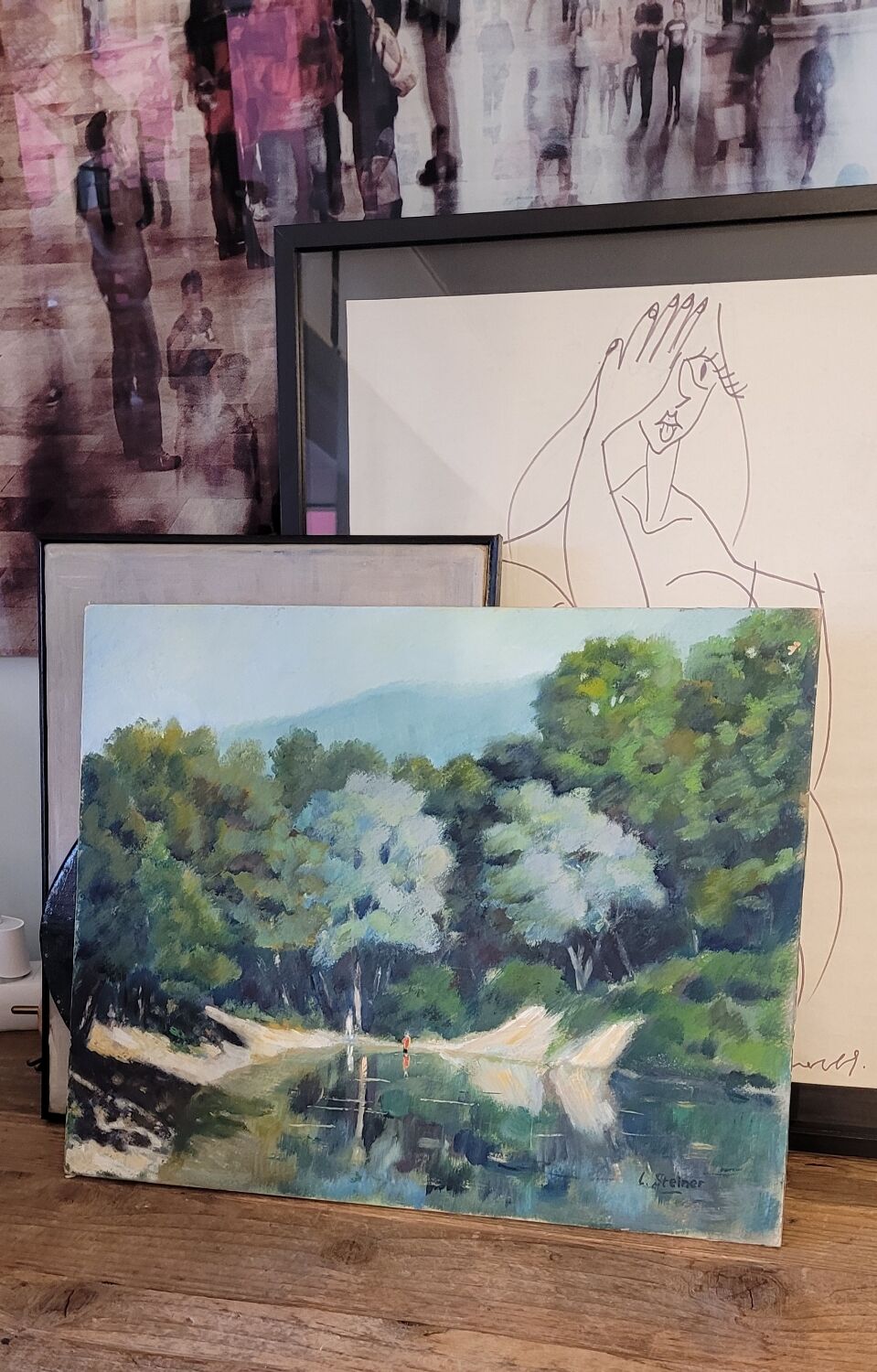 Oil on panel from 1946 signed L. Steiner