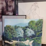Huile sur panneau de 1946 signée L. Steiner