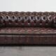 Dark-flamed english chesterfield 2.5-seater sofa/button seat
