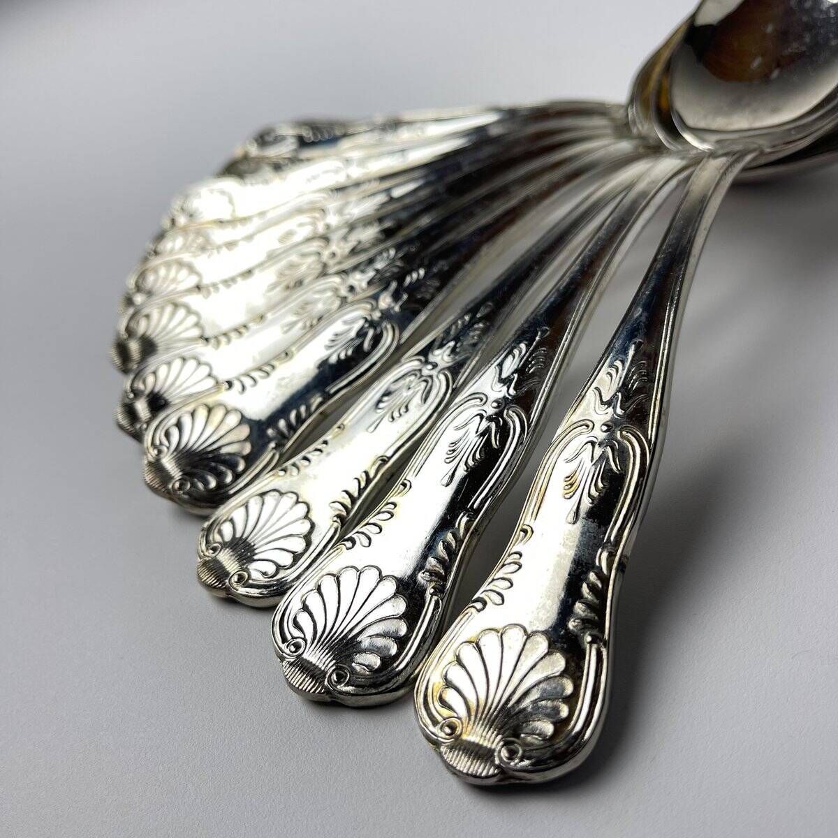 Antique silver cutlery, Italy, 1960s, set of 51.