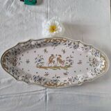 Large oval earthenware dish from Martres Tolosane, “Moustiers” model