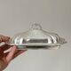 Antique silver butter dish with lid