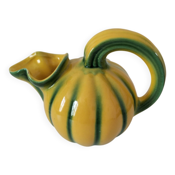 Pichet melon en barbotine jaune et vert