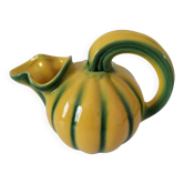 Jug melon in yellow and green majolica
