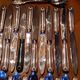 Silver metal housewife of the 50s shell model 76 pieces in its box