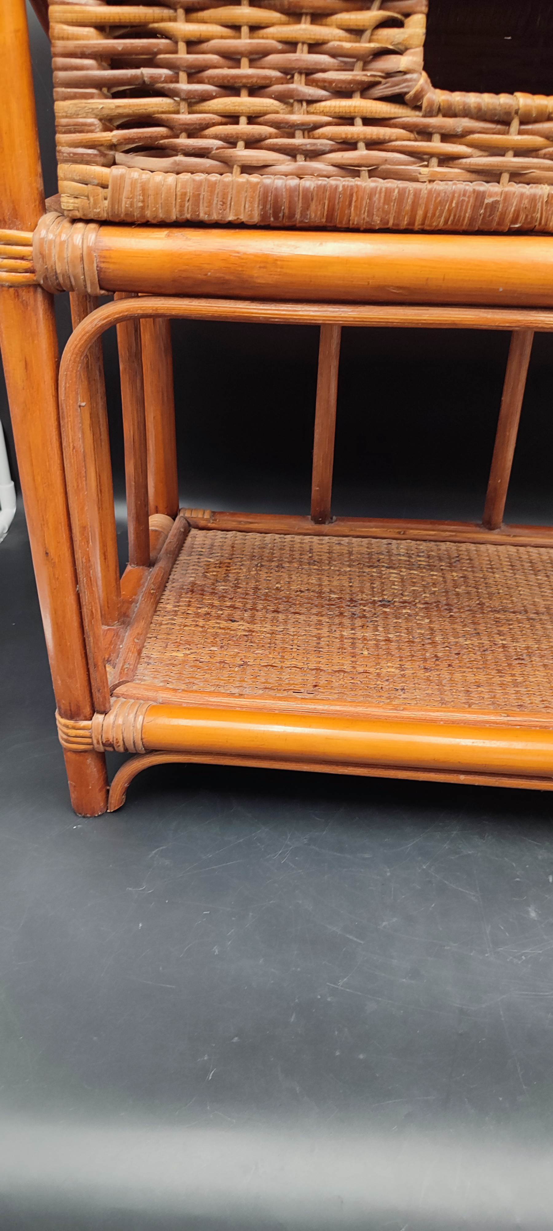 Vintage rattan bedside