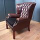 2x Chesterfield wingback armchair