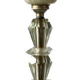Lampe en verre taillé et globe en verre de Clichy vintage