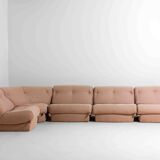 Nuvolone modular sofa in pink fabric by Rino Maturi, 1970s, 5 modules