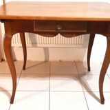 Small flat desk, louis xv cherry wood table, restored