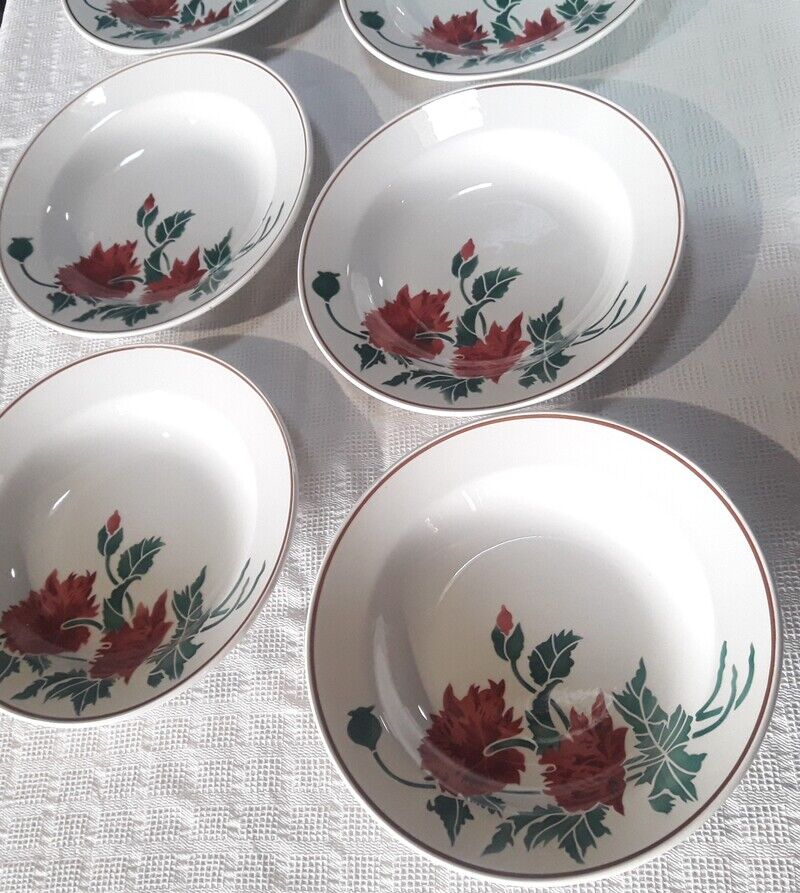 9 hollow plates Luxeuil HBCM flowers and foliage