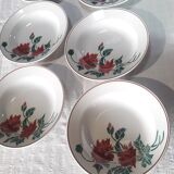 9 assiettes creuses Luxeuil HBCM fleurs et feuillages