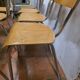 7 vintage school chairs in chrome metal from the 1970s