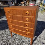 Scandinavian curved teak commode, Kai Kristiansen, 1960