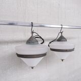Pair of two tone french pendant lights