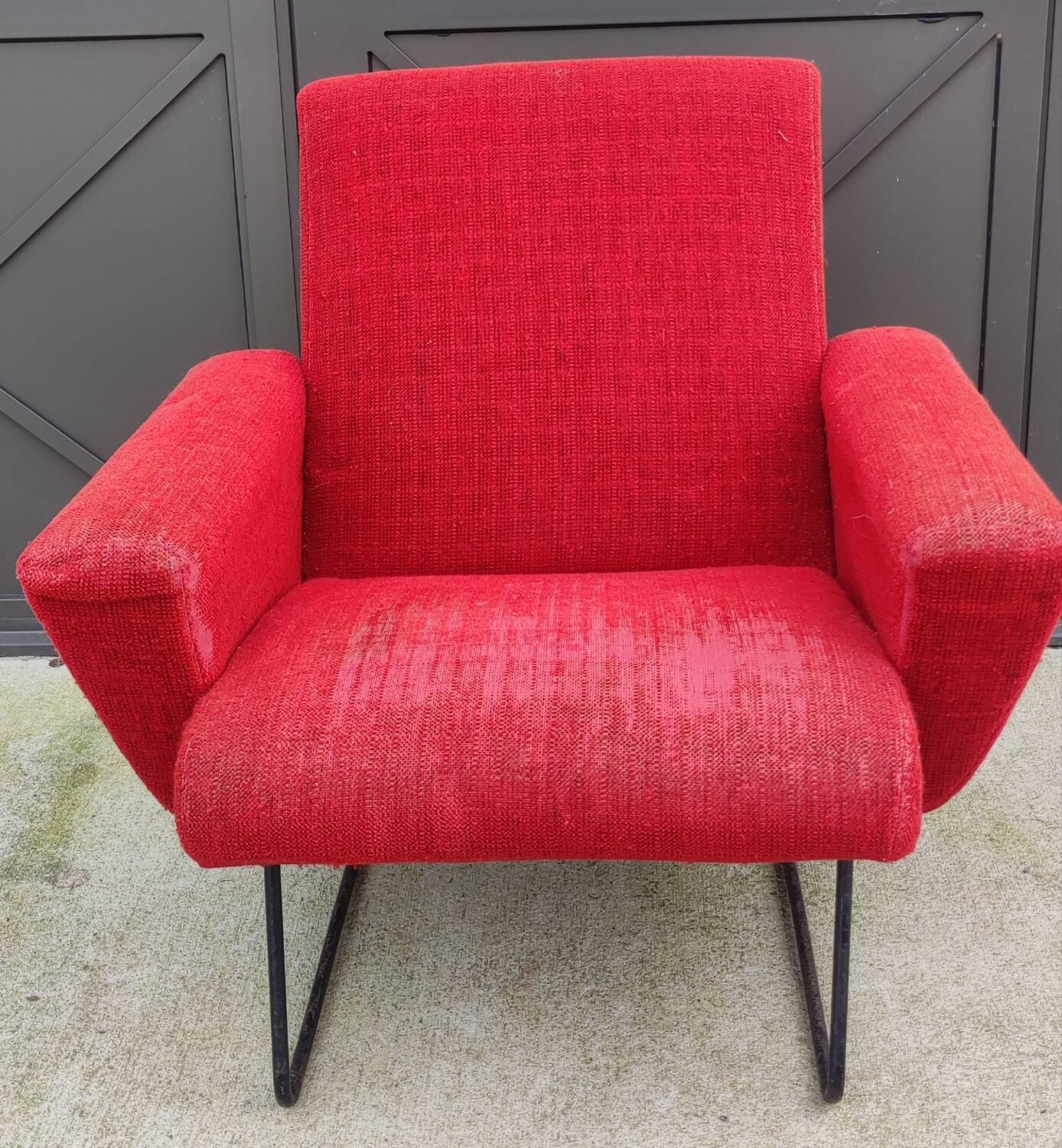 Vintage red designer armchair from the 1950s/1960s