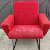 Vintage red designer armchair from the 1950s/1960s