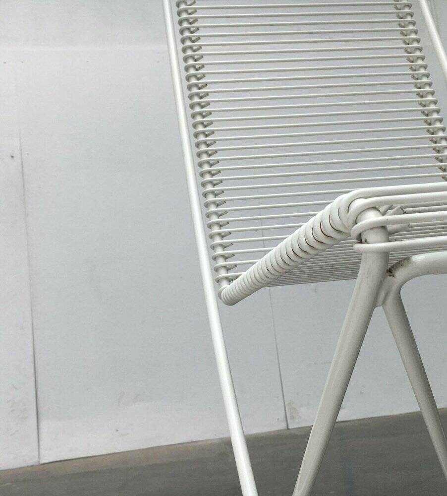 White postmodern Kreuzschwinger chairs by Till Behrens for Schlubach, 1980s, set of 3.