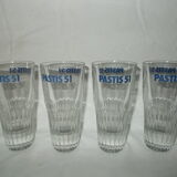 Lot 4 verres pastis 51, bistrot publicitaire